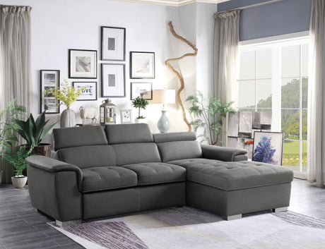 Ferriday Gray Storage Sleeper Sectional from Homelegance - Luna Furniture