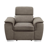 Ferriday Taupe Chair with Pull-out Ottoman from Homelegance - Luna Furniture