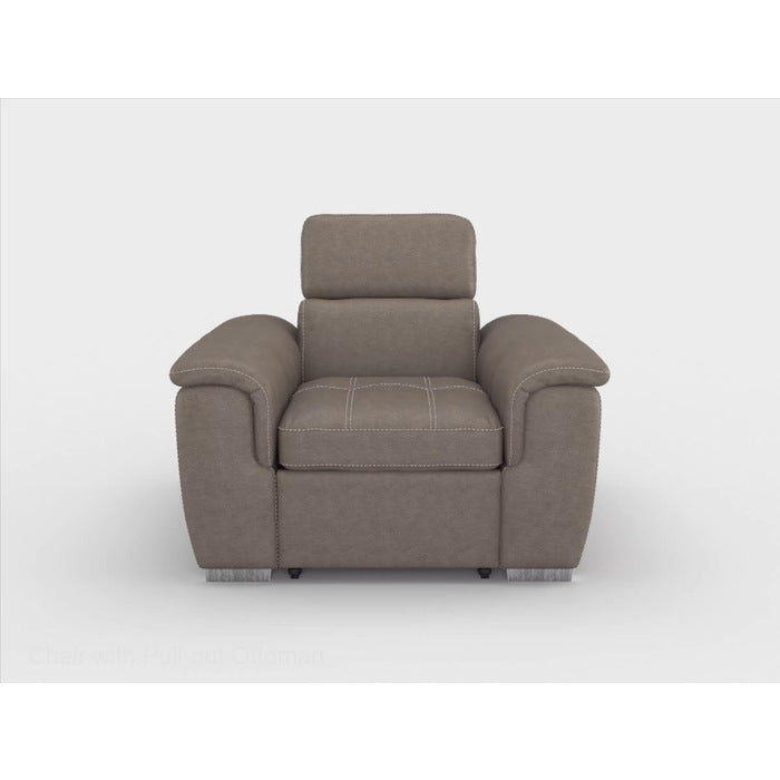 Ferriday Taupe Chair with Pull-out Ottoman from Homelegance - Luna Furniture