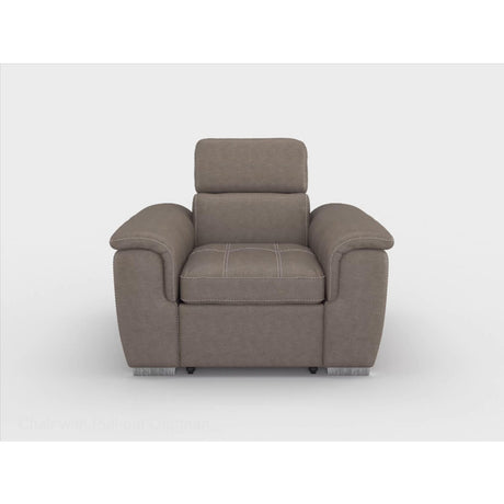 Ferriday Taupe Chair with Pull-out Ottoman from Homelegance - Luna Furniture