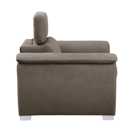 Ferriday Taupe Chair with Pull-out Ottoman from Homelegance - Luna Furniture