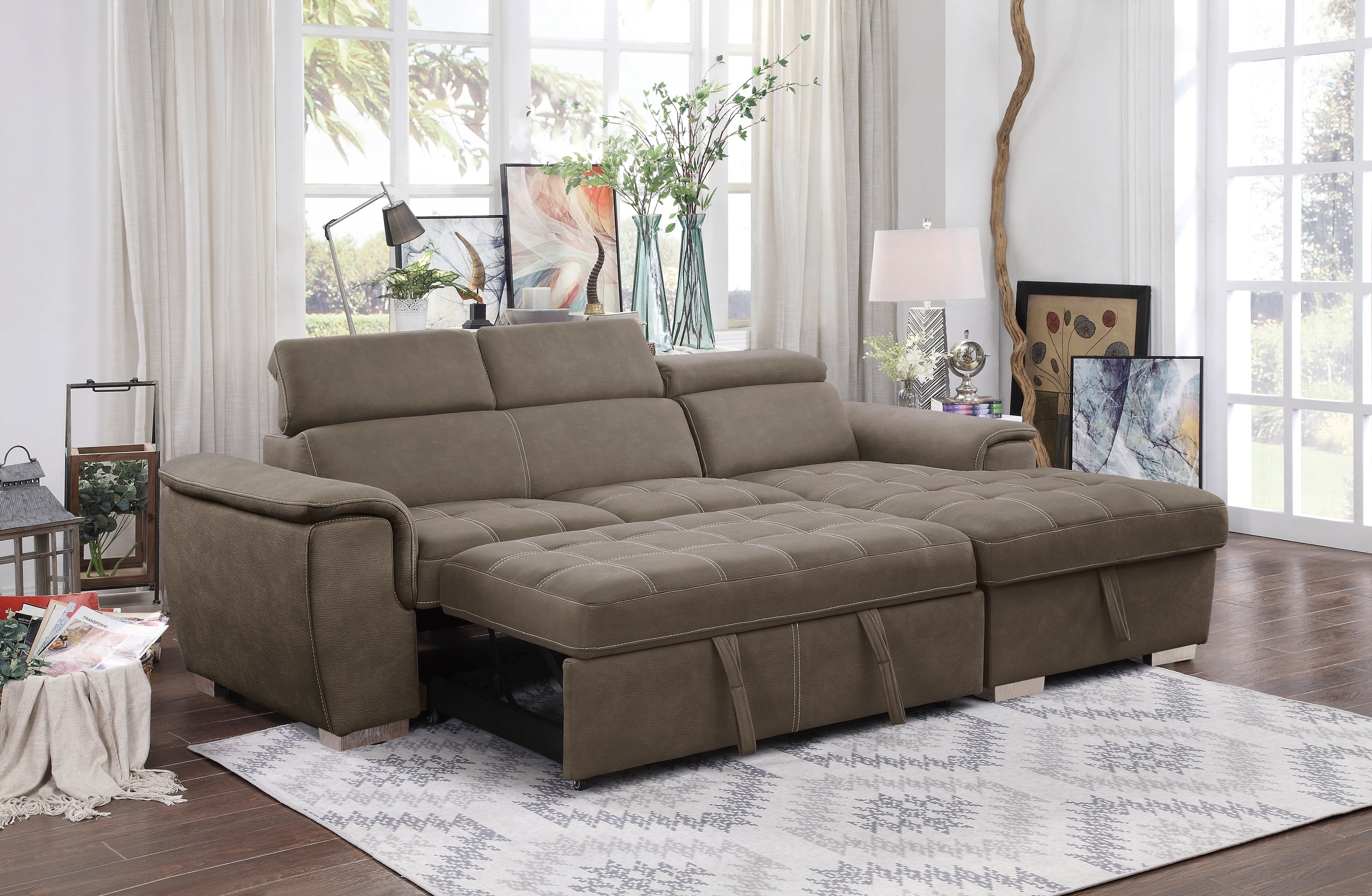 Homelegance Ferriday Sleeper Sectional - Thumbnail 2