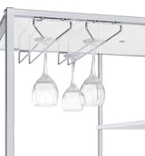 Figueroa White High Gloss and Chrome 5-Shelf Wine Cabinet with Storage Drawer from Coaster - Luna Furniture