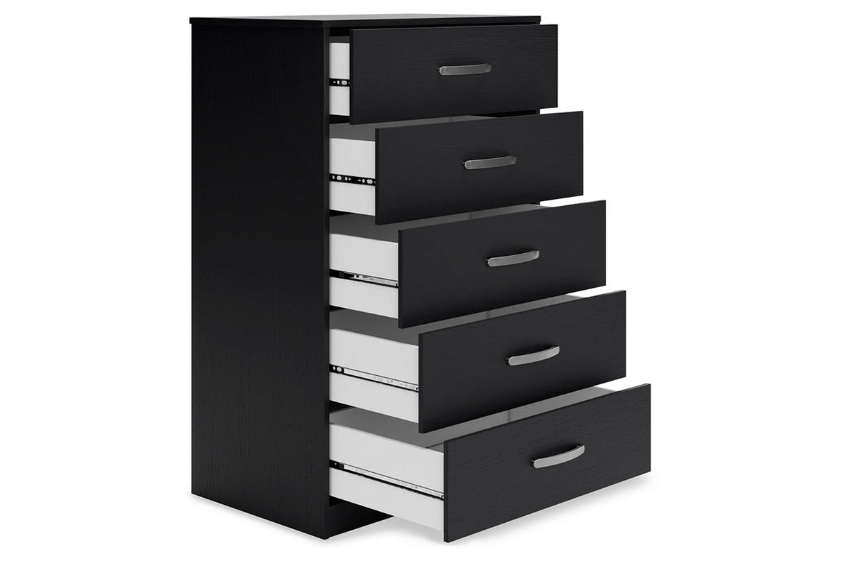 Finch Black Chest of Drawers – Luna Furniture Finch Black Chest of Drawers – Luna Furniture
