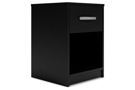 Finch Black Nightstand from Ashley - Luna Furniture