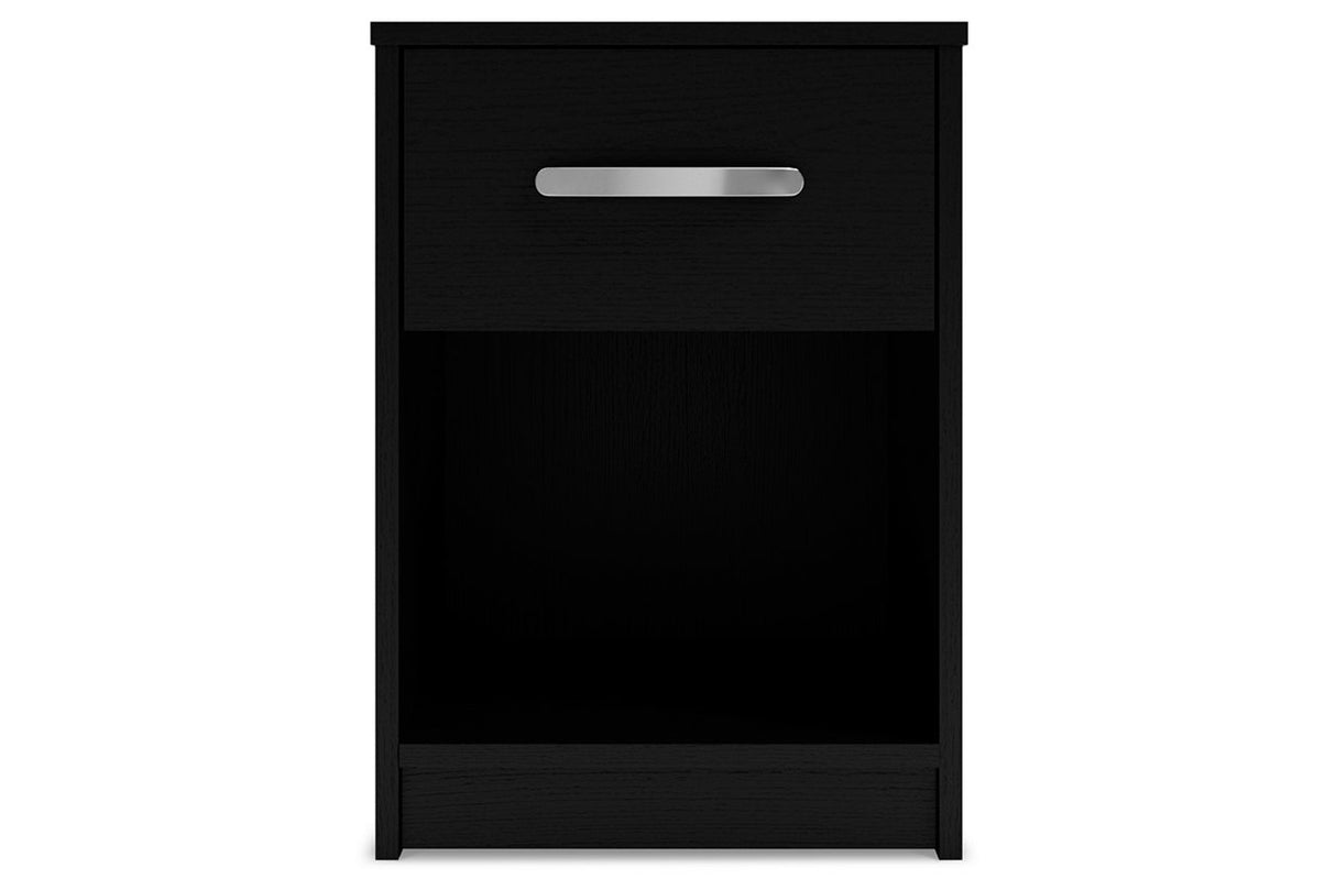 Finch Black Nightstand from Ashley - Luna Furniture