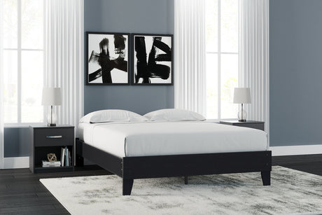 Finch Black Queen Platform Base Bed from Ashley - Luna Furniture