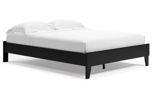 Finch Black Queen Platform Base Bed