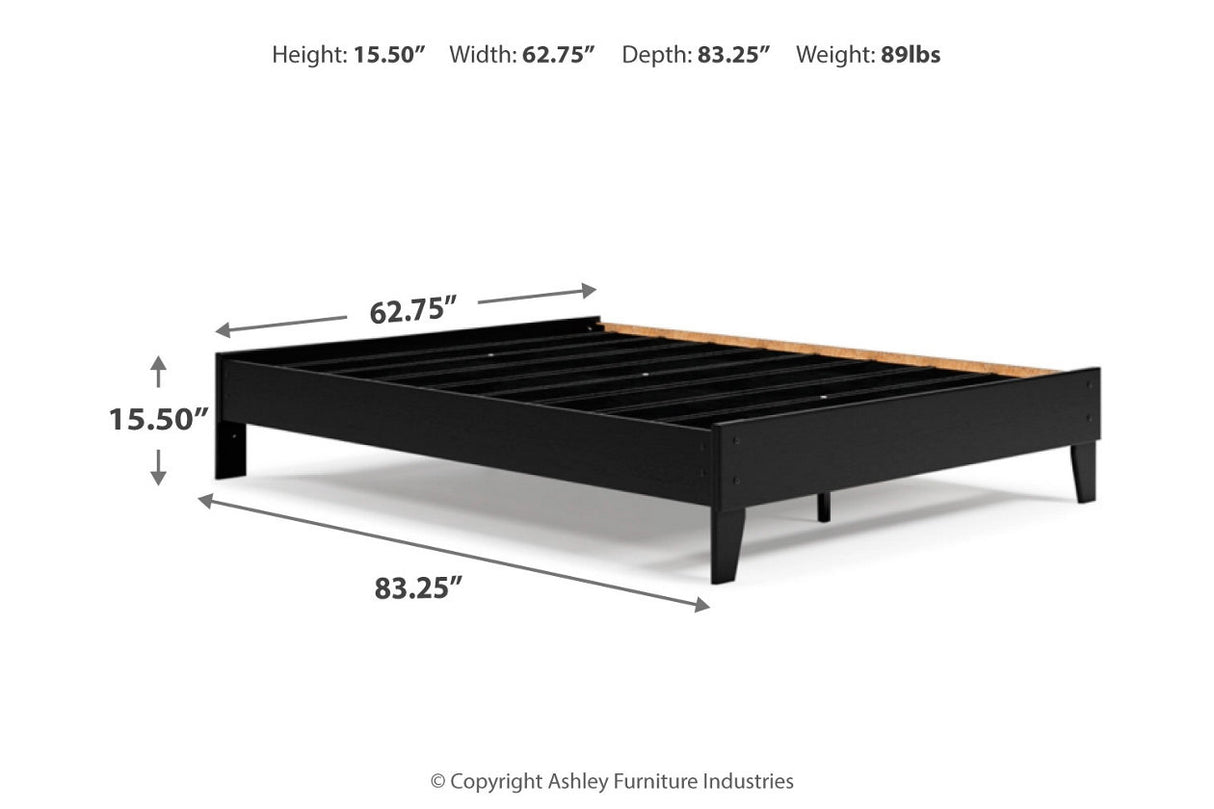Finch Black Queen Platform Base Bed from Ashley - Luna Furniture