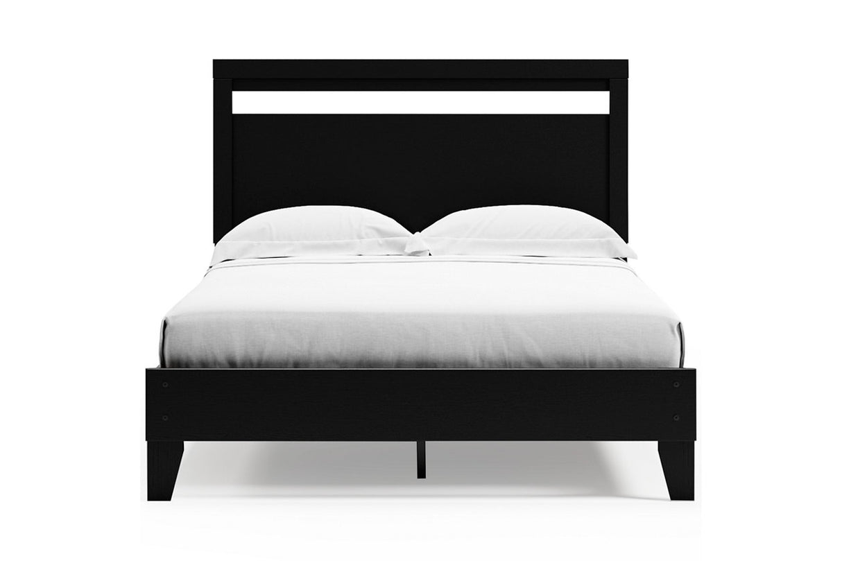 Finch Black Queen Platform Bed from Ashley - Luna Furniture