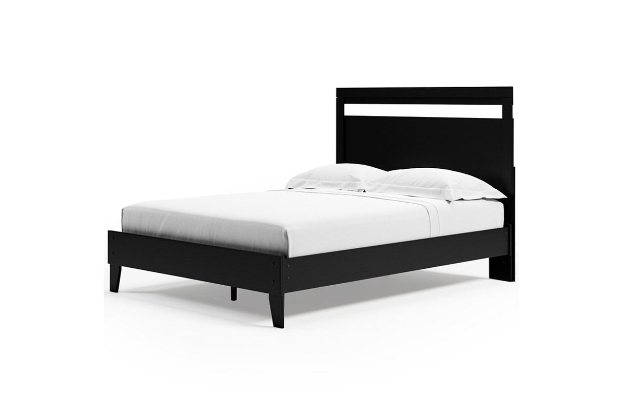 Finch Black Queen Platform Bed from Ashley - Luna Furniture
