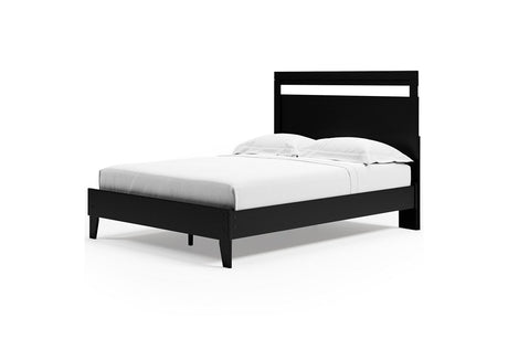 Finch Black Queen Platform Bed from Ashley - Luna Furniture