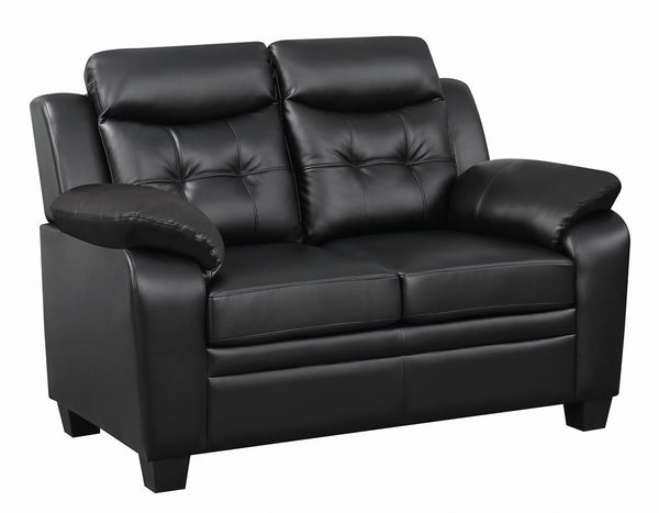 Finley Black Tufted Upholstered Loveseat