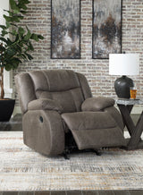 First Base Gunmetal Recliner from Ashley - Luna Furniture