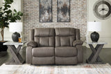First Base Gunmetal Reclining Loveseat from Ashley - Luna Furniture