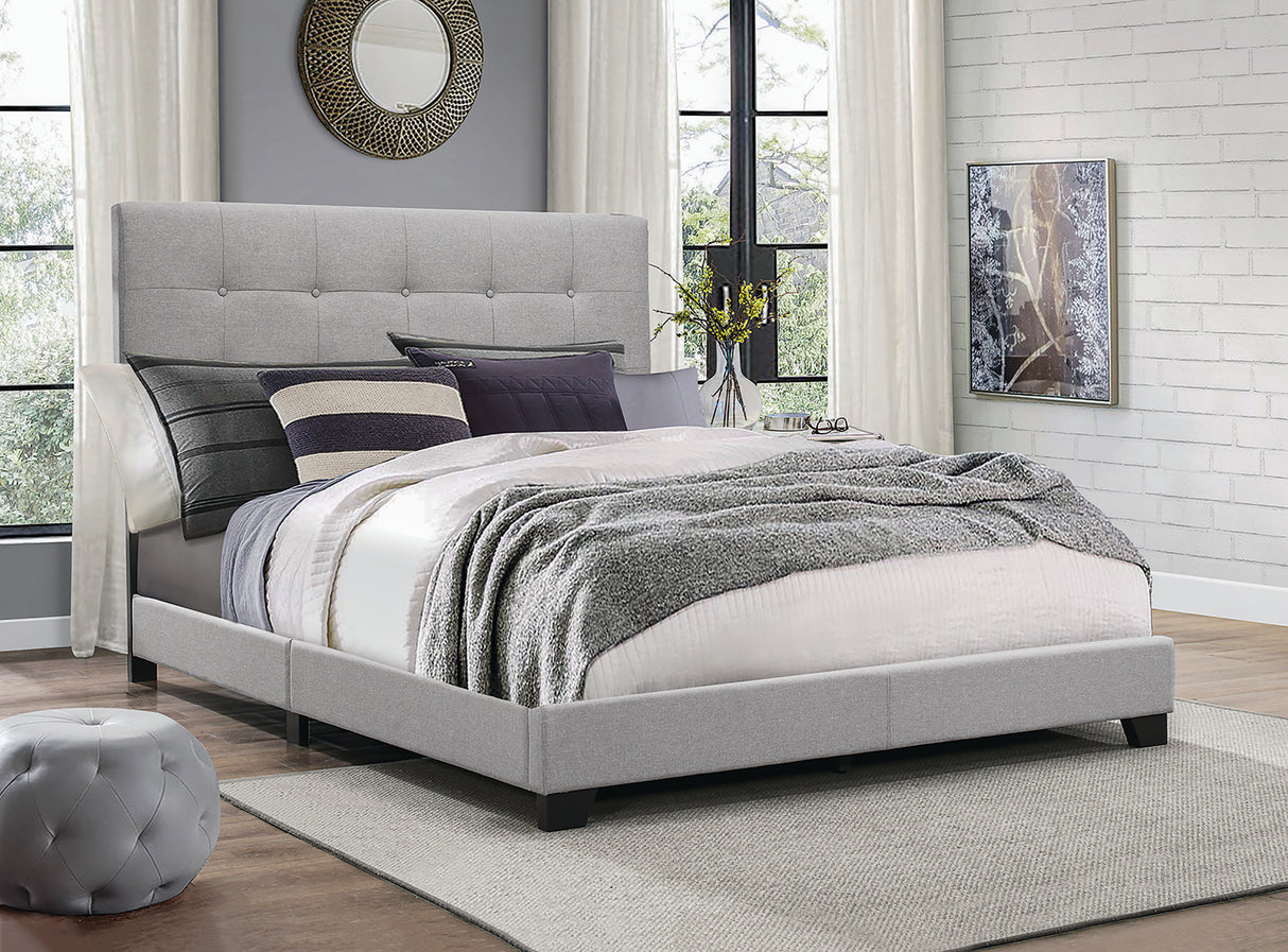 Florence Gray Twin Upholstered Bed from Crown Mark - Luna Furniture