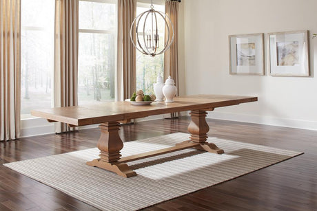 Florence Rustic Smoke Double Pedestal Dining Table from Coaster - Luna Furniture