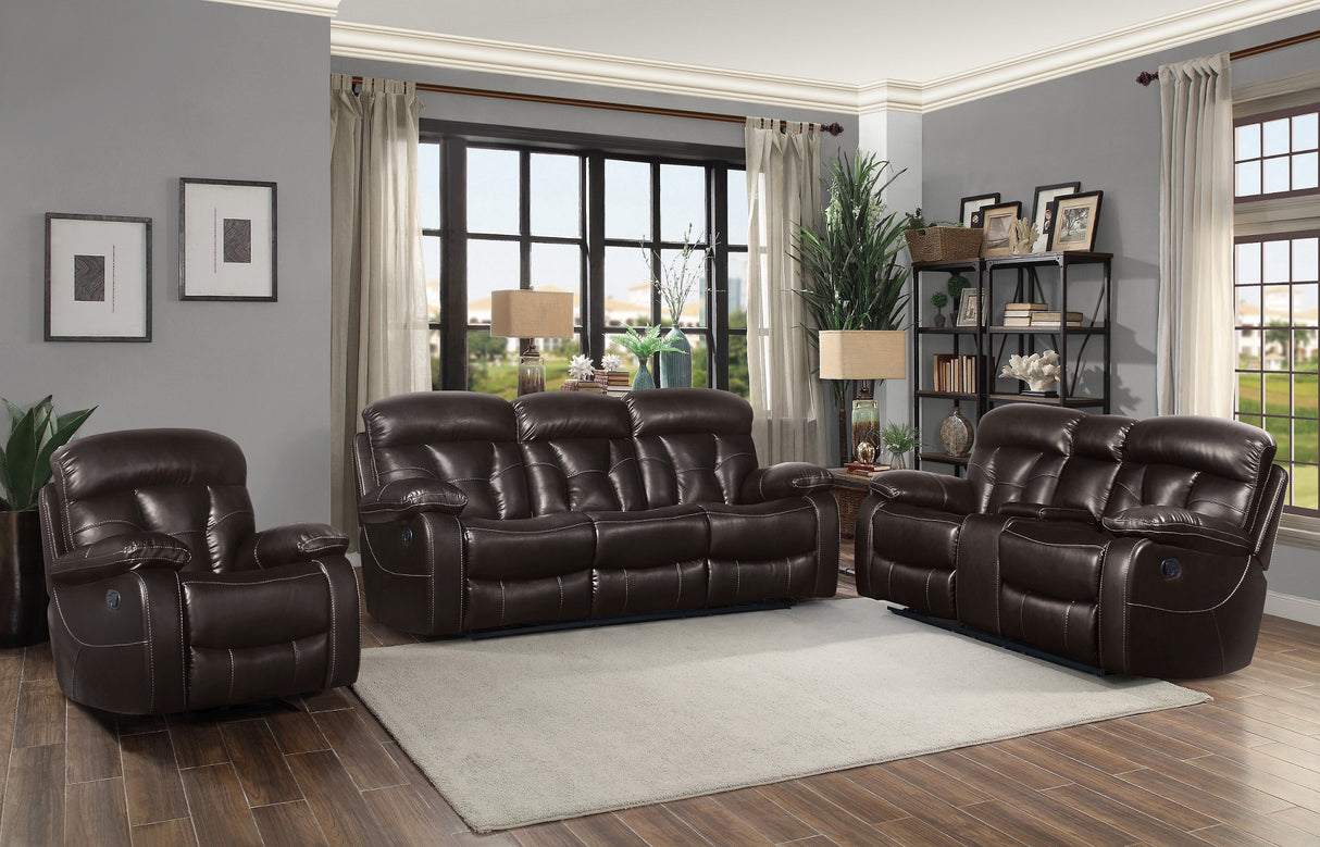 Floyd Brown Power Double Reclining Loveseat from Homelegance - Luna Furniture