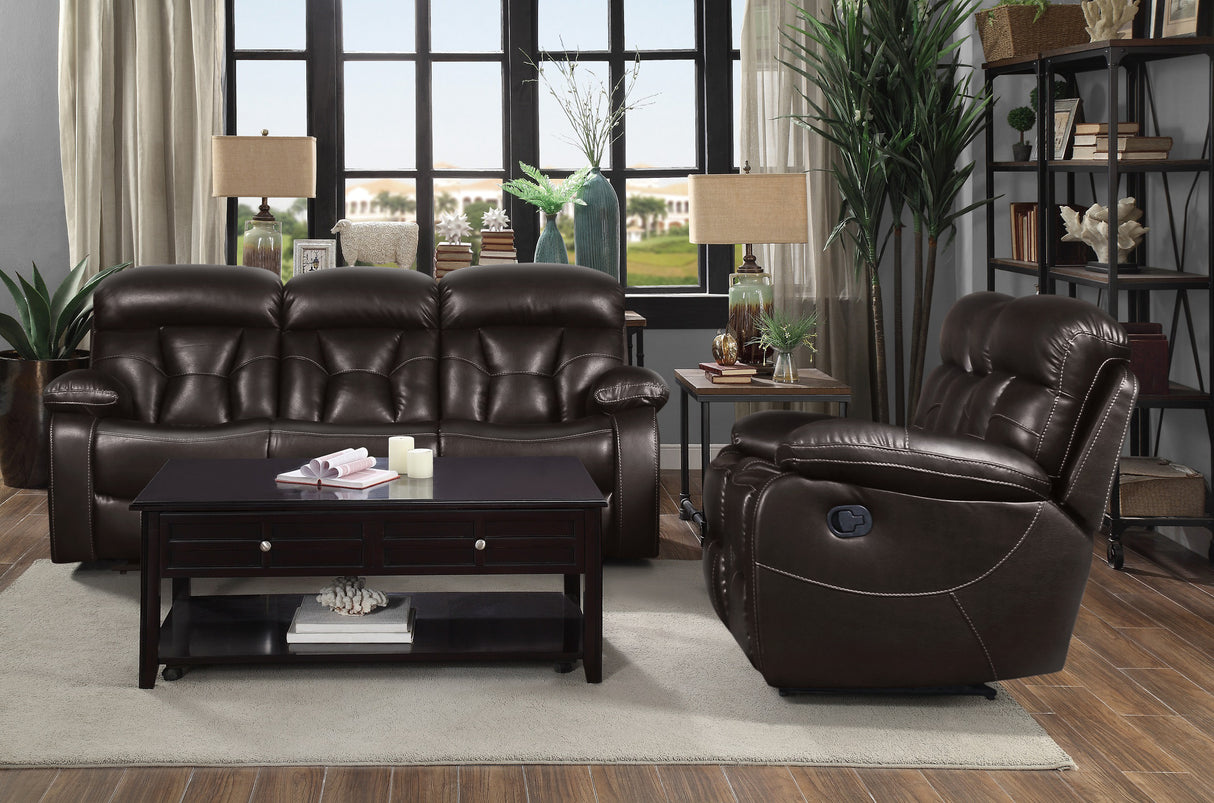 Floyd Brown Power Double Reclining Loveseat from Homelegance - Luna Furniture