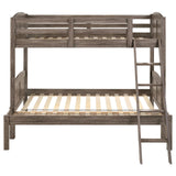 Flynn Weathered Brown Twin over Full Bunk Bed from Coaster - Luna Furniture