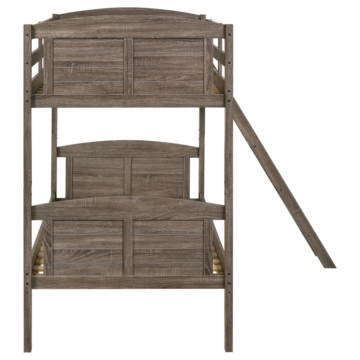 Flynn Weathered Brown Twin over Twin Bunk Bed from Coaster - Luna Furniture