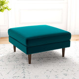 Fordham Dark Grey Linen Square Upholstered Ottoman from Midinmod - Luna Furniture