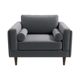Fordham Grey Velvet Lounge Chair from Midinmod - Luna Furniture