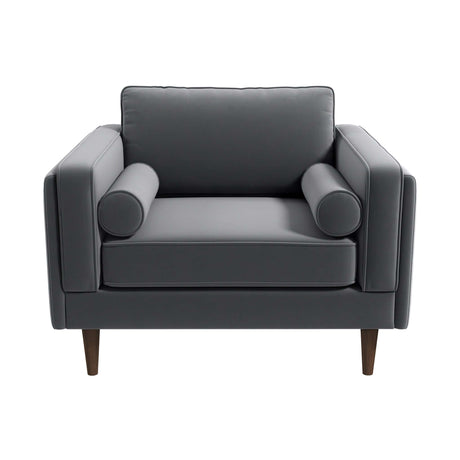 Fordham Grey Velvet Lounge Chair from Midinmod - Luna Furniture