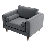 Fordham Grey Velvet Lounge Chair from Midinmod - Luna Furniture