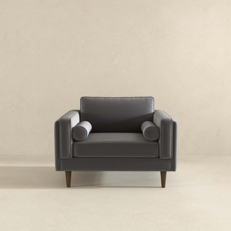 Fordham Grey Velvet Lounge Chair from Midinmod - Luna Furniture