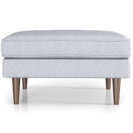 Fordham Light Grey Linen Square Upholstered Ottoman from Midinmod - Luna Furniture