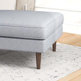 Fordham Light Grey Linen Square Upholstered Ottoman from Midinmod - Luna Furniture
