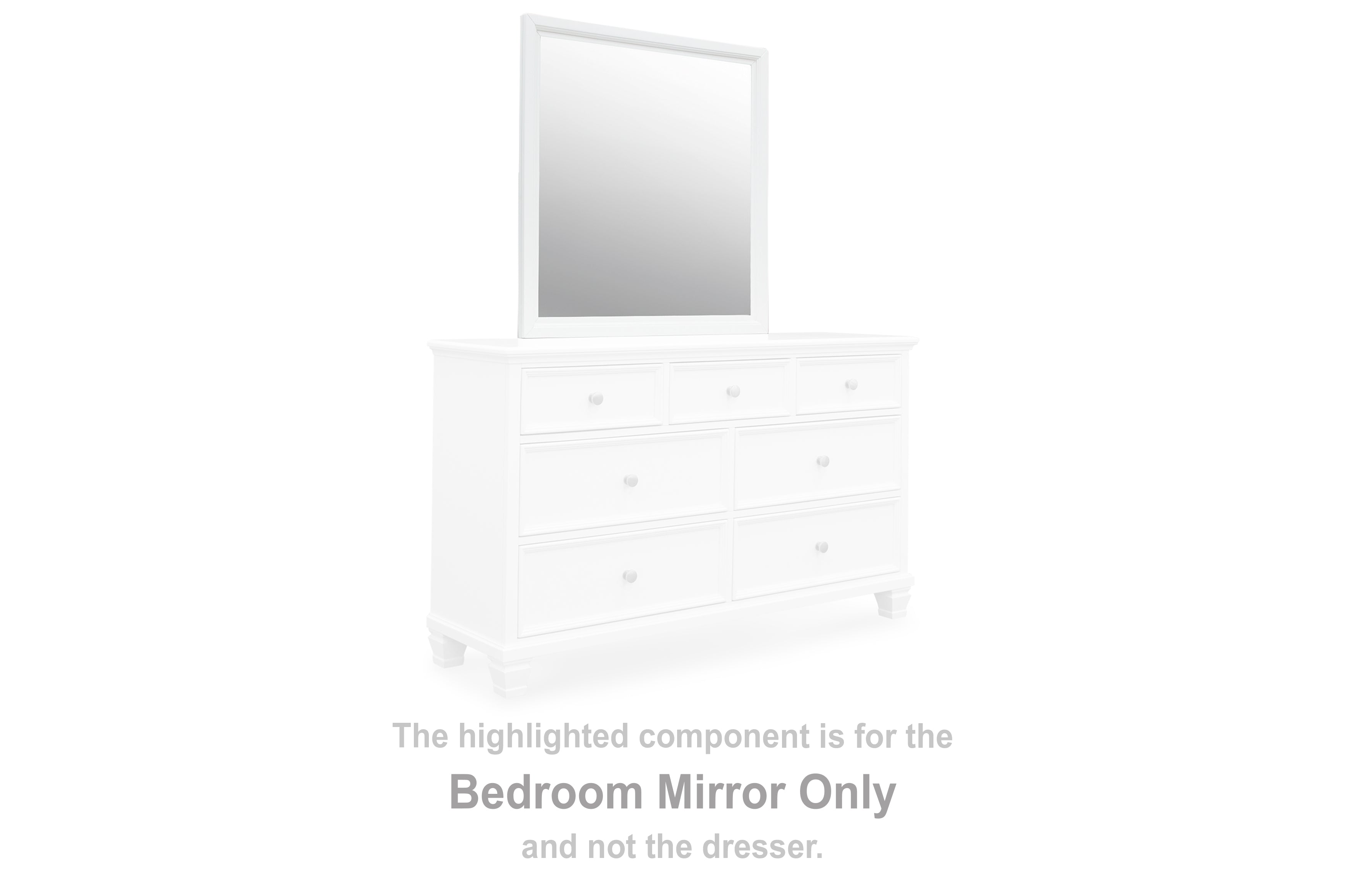 Fortman White Bedroom Mirror (Mirror Only) from Ashley - Luna Furniture