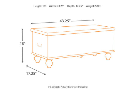 Fossil Ridge Beige Storage Bench from Ashley - Luna Furniture