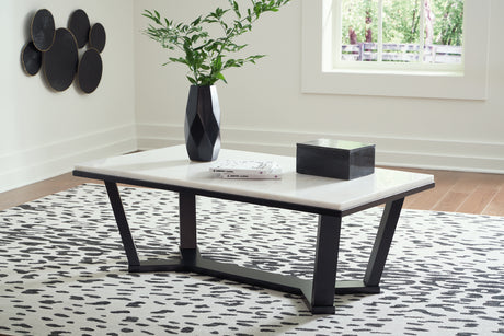 Fostead White/Espresso Coffee Table from Ashley - Luna Furniture