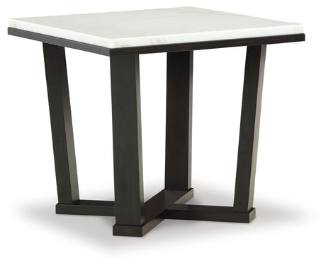 Fostead White/Espresso End Table from Ashley Furniture - Luna Furniture