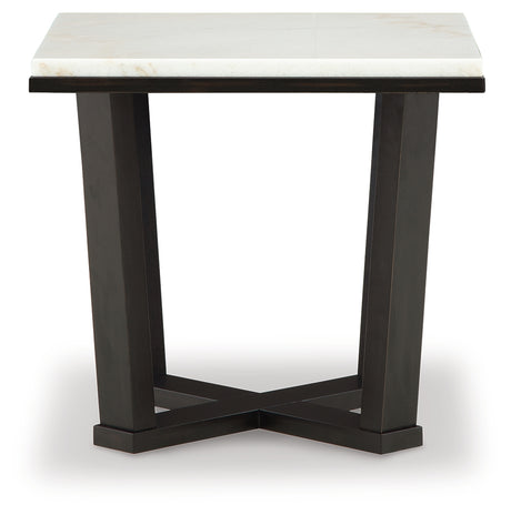 Fostead White/Espresso End Table from Ashley Furniture - Luna Furniture