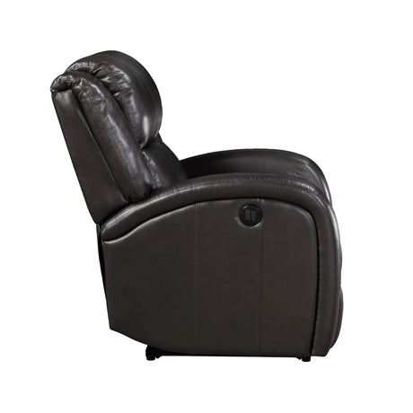 Foxcroft Brown Faux Leather Power Reclining Chair from Homelegance - Luna Furniture