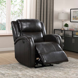 Foxcroft Brown Faux Leather Power Reclining Chair from Homelegance - Luna Furniture