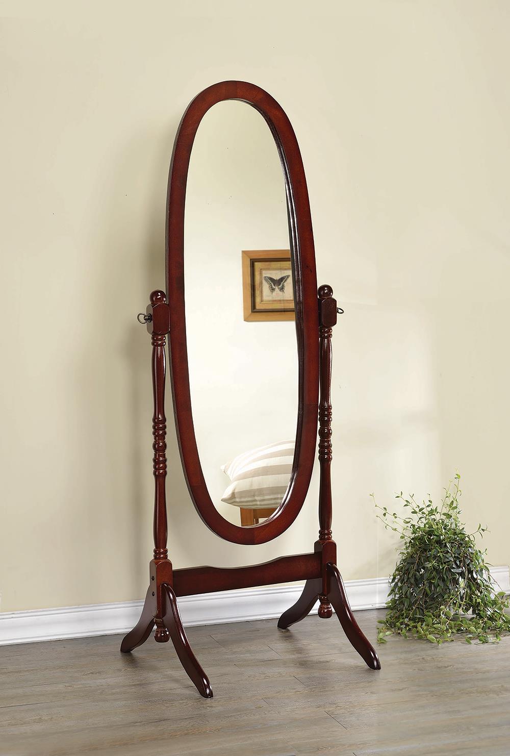 Coaster Foyet Oval Cheval Mirror Merlot - Luna Furniture