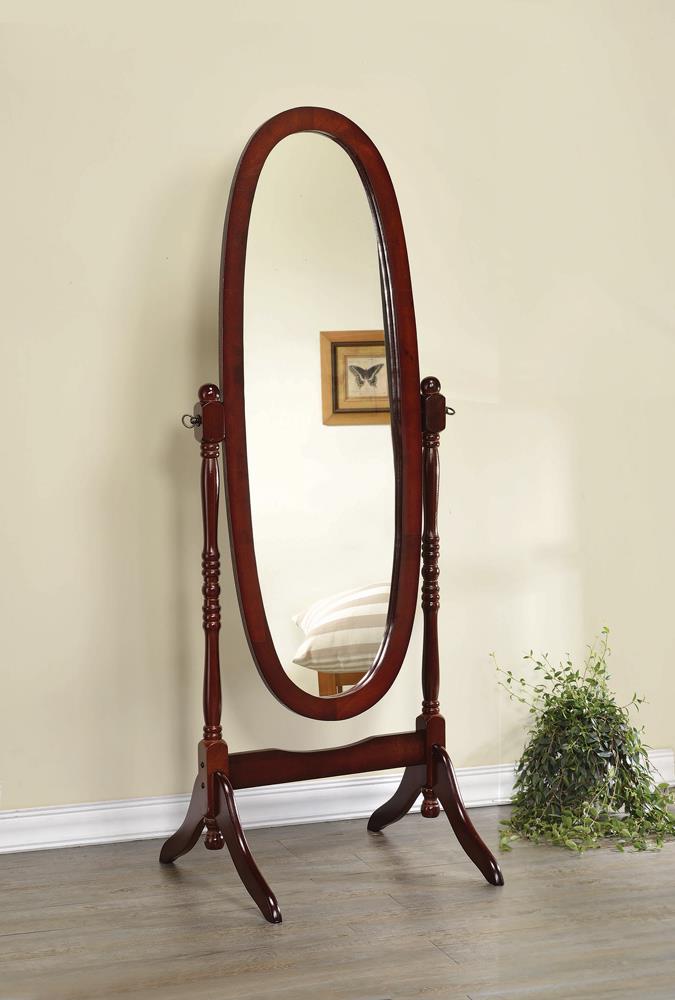 Coaster Foyet Oval Cheval Mirror Merlot - Luna Furniture
