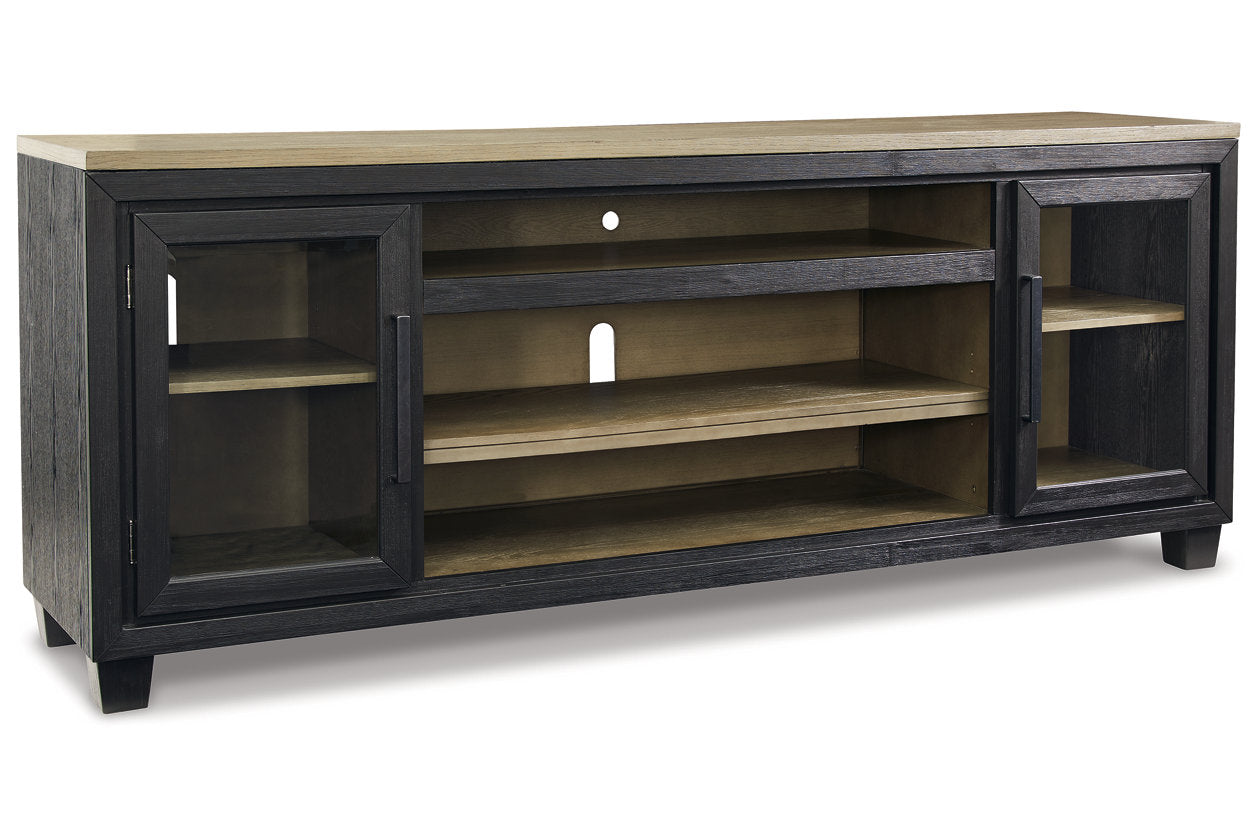 Foyland Black/Brown 83" TV Stand from Ashley Furniture - Luna Furniture