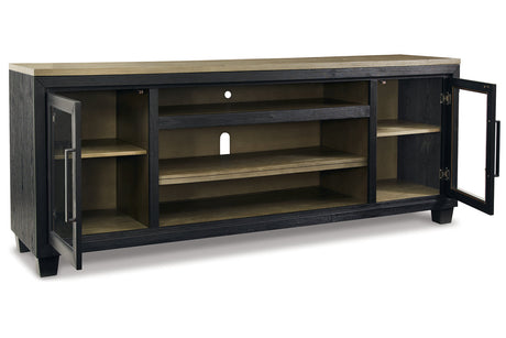 Foyland Black/Brown 83" TV Stand from Ashley - Luna Furniture
