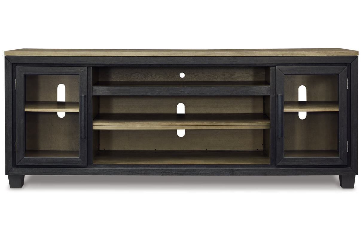 Foyland Black/Brown 83" TV Stand from Ashley Furniture - Luna Furniture