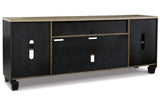 Foyland Black/Brown 83" TV Stand from Ashley Furniture - Luna Furniture