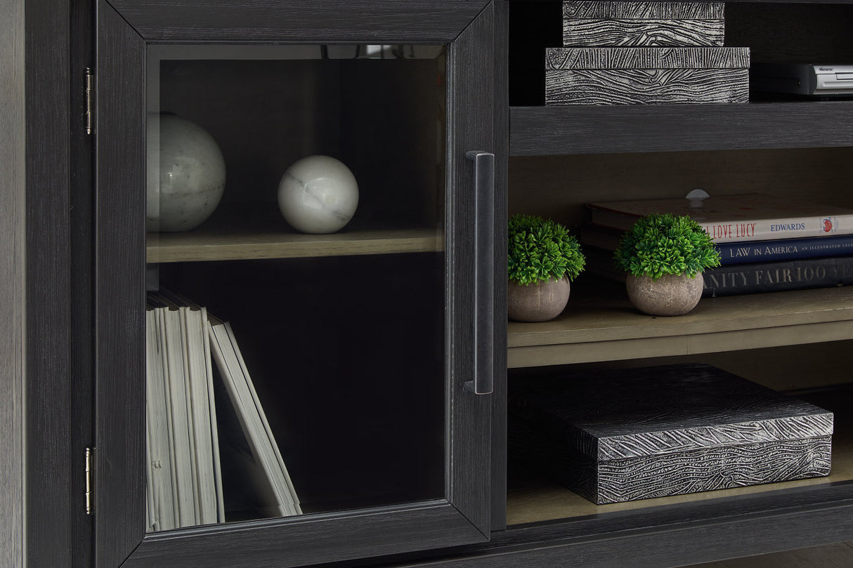 Foyland Black/Brown 83" TV Stand from Ashley Furniture - Luna Furniture