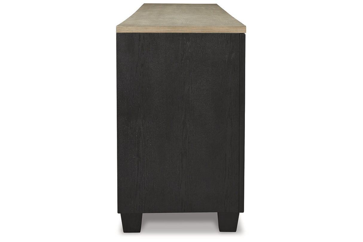 Foyland Black/Brown 83" TV Stand with Electric Fireplace from Ashley Furniture - Luna Furniture