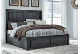 Foyland Black/Brown King Storage Platform Bed from Ashley - Luna Furniture