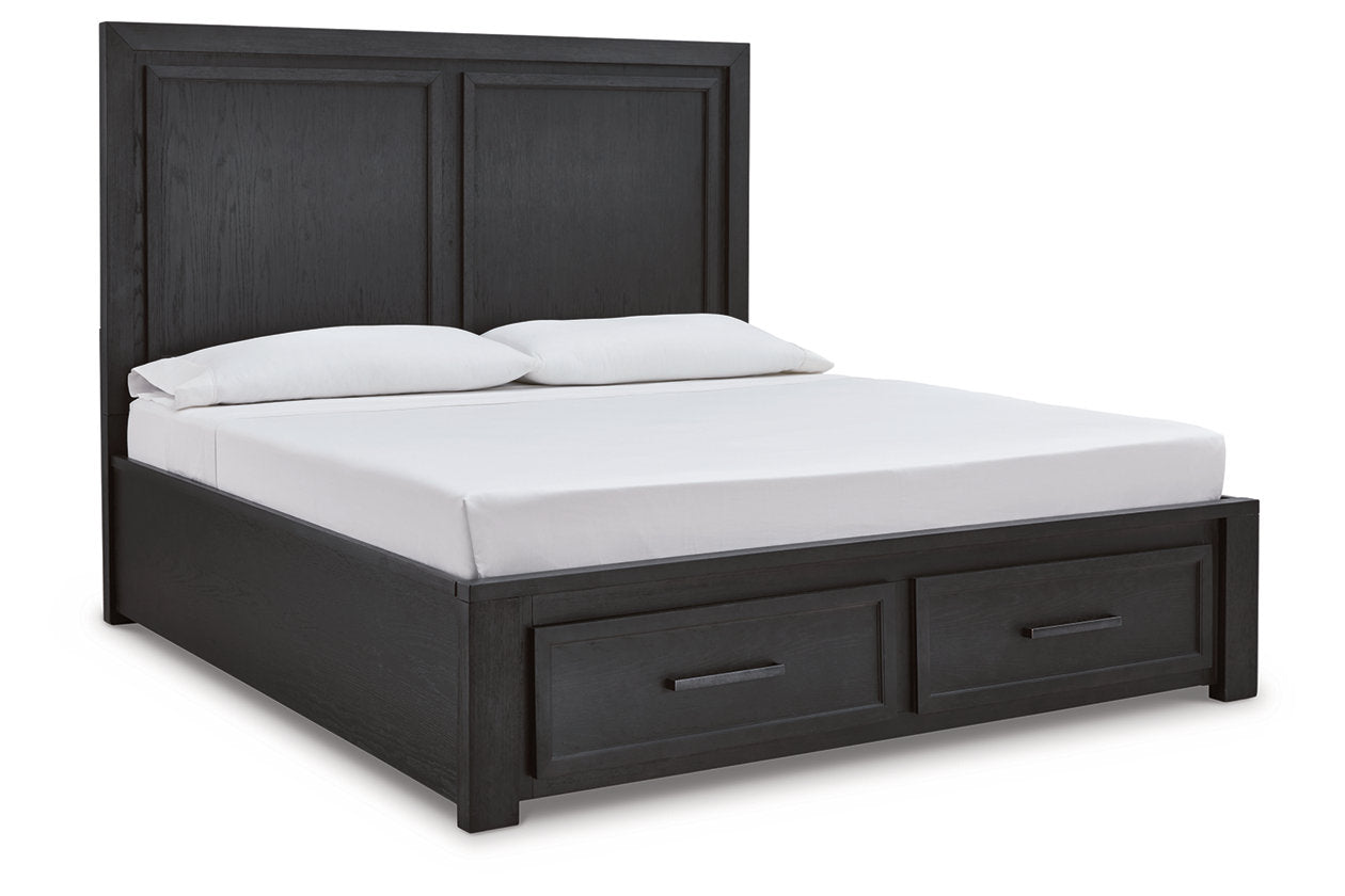 Foyland Black/Brown King Storage Platform Bed from Ashley - Luna Furniture