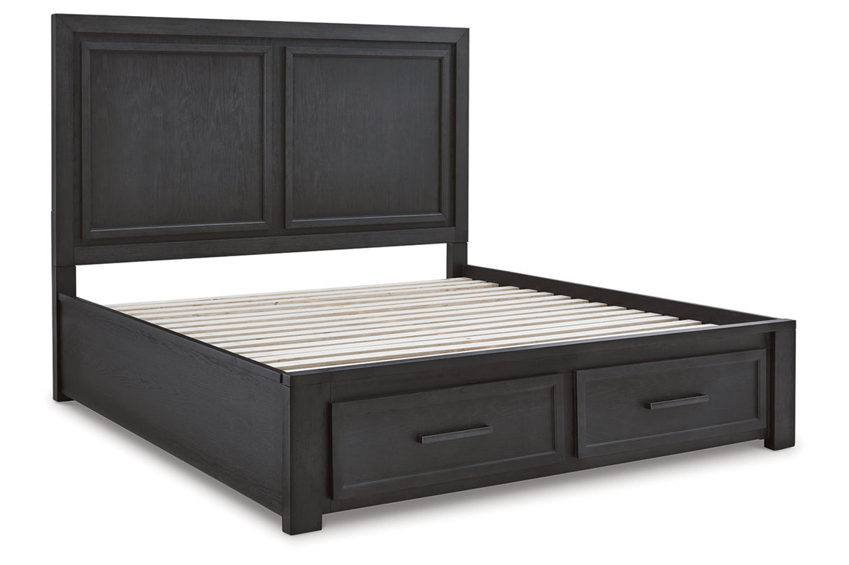 Foyland Black/Brown King Storage Platform Bed from Ashley - Luna Furniture